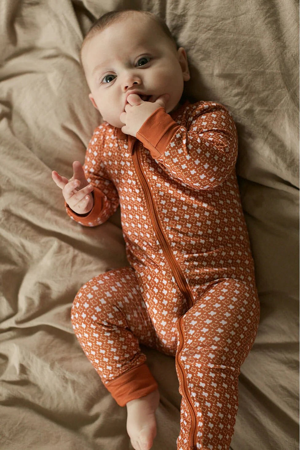 Burlebo UT Orange Texas Zip Up Boys Onesie