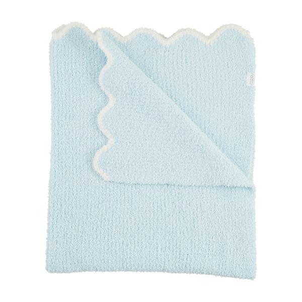 Mud Pie Blue Scallop Chenille Boys Blanket