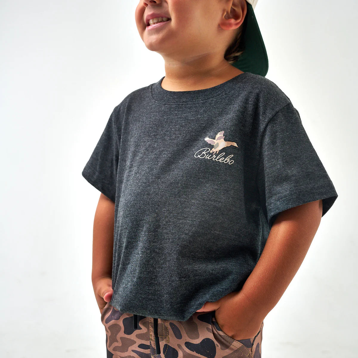 Burlebo Ducks Flying In Heather Black Boys Shirt