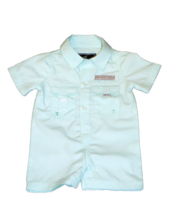 Properly Tied Boys Performance Fishing Shortall Seafoam