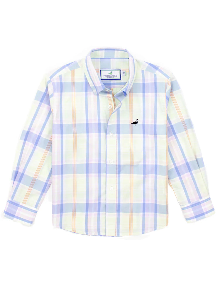 Properly Tied Boys Seasonal Sport Boys Shirt Button Up Seabreeze