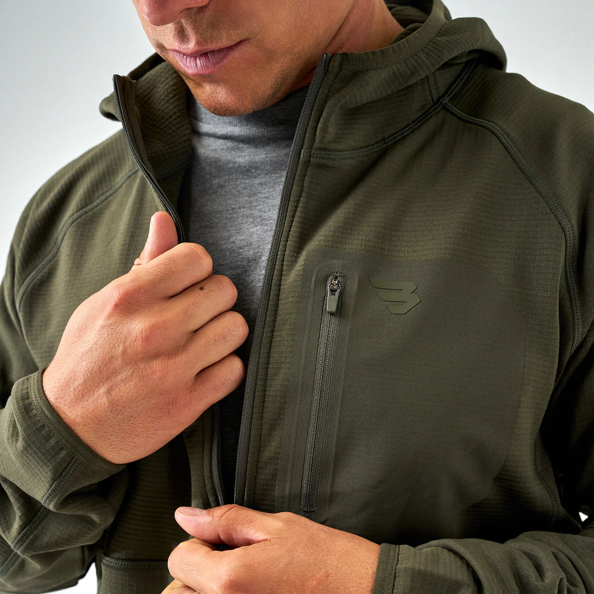 Burlebo Blaze Tech Quarter Zip - Mallard Green Mens Pull over
