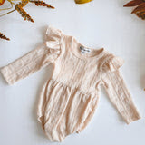 Girls Cream Bubble Romper