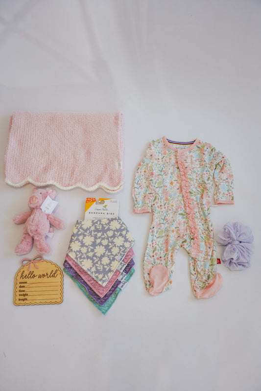 Sweet Pink & Purple Girls Newborn Gift Box