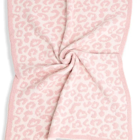 Barefoot Dreams Dupe Pink Leopard Baby Blanket