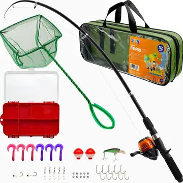 32 Set Kids Green Fishing Rod Combos Toy