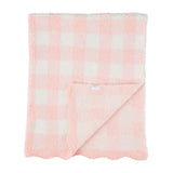 Mud Pie Pink Gingham Luxe Chenille Baby Blanket