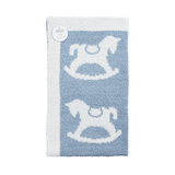 Mud Pie Blue Horse  Luxe Chenille Baby Blanket