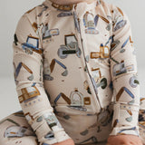 In My Jammers Little Excavator Bamboo Boys Onesie