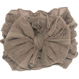 Mocha Ruffled Headband Bow