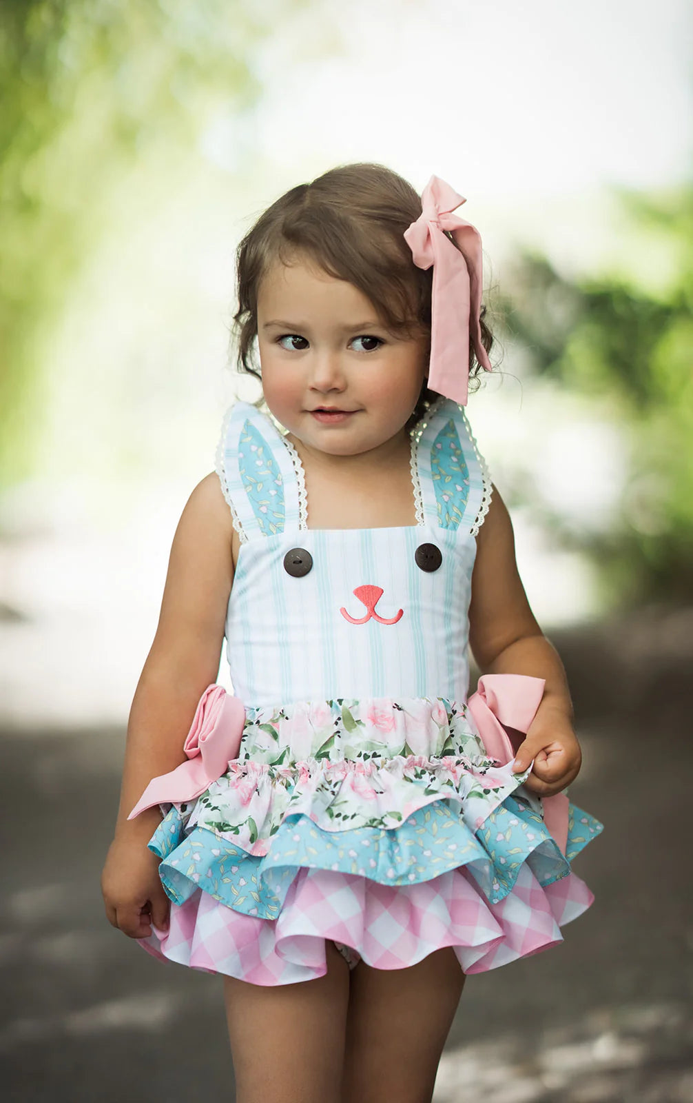 Flora Romper Girls Easter Bunny Bubble Romper Dress