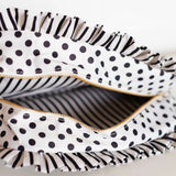 Hollis Polka Stripe Ruffled Nylon Xl Pouch