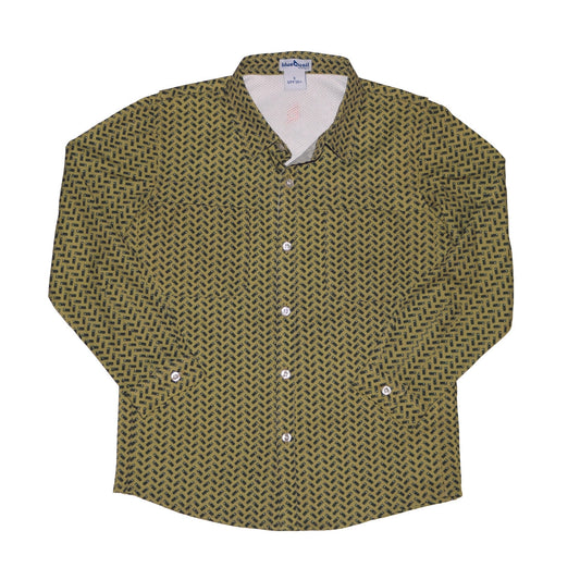 Blue Quail Khaki/Green Shells Boys Long Sleeve Shirt