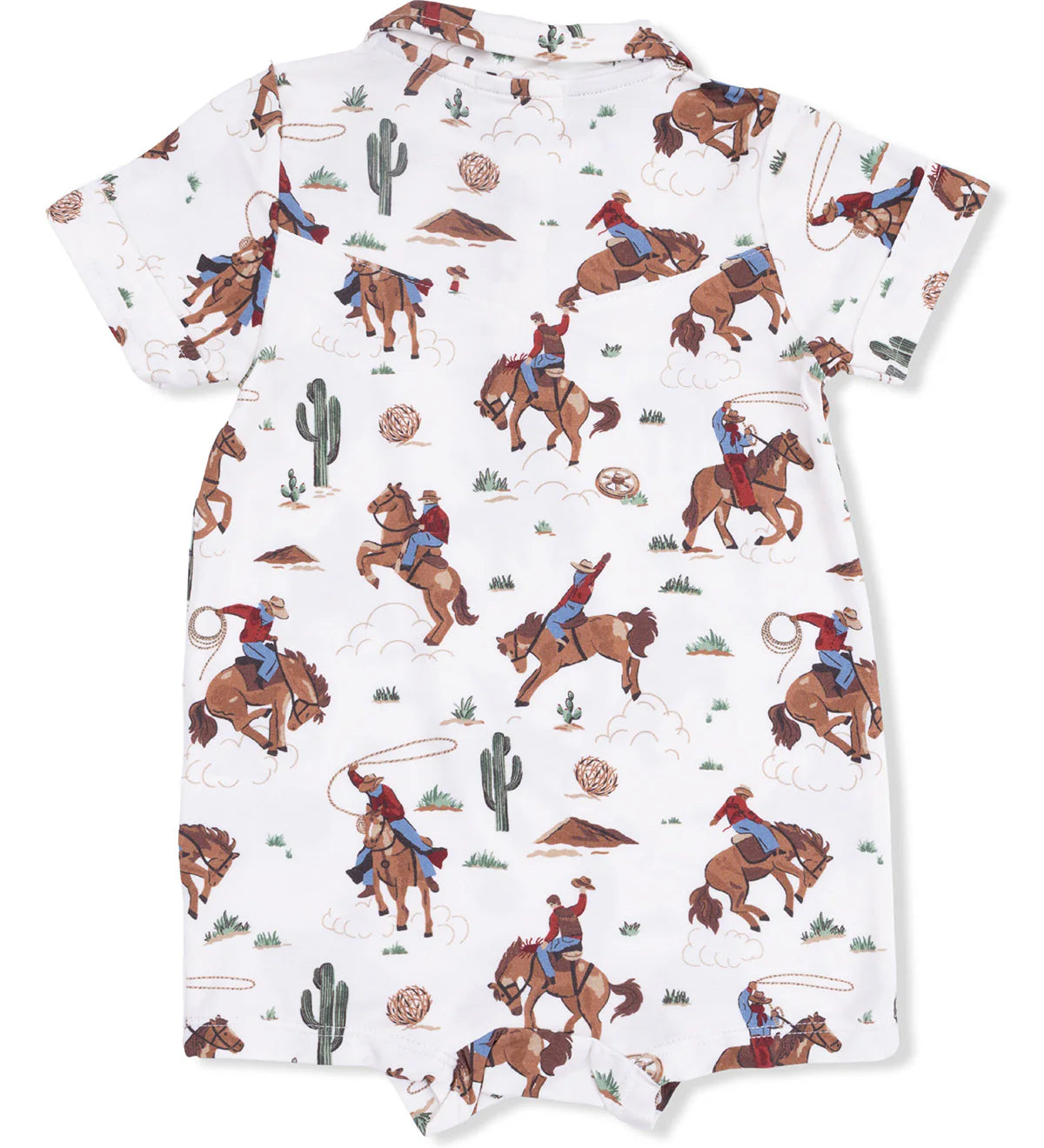 Angel Dear Western Buckaroo Baby Boys Bamboo Shortie Romper