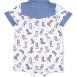 Angel Dear Cowboy Boots Boys Shortie Bamboo Romper