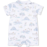 Angel Dear Farm Animals Party Polo Baby Boys Bamboo Shortie Romper