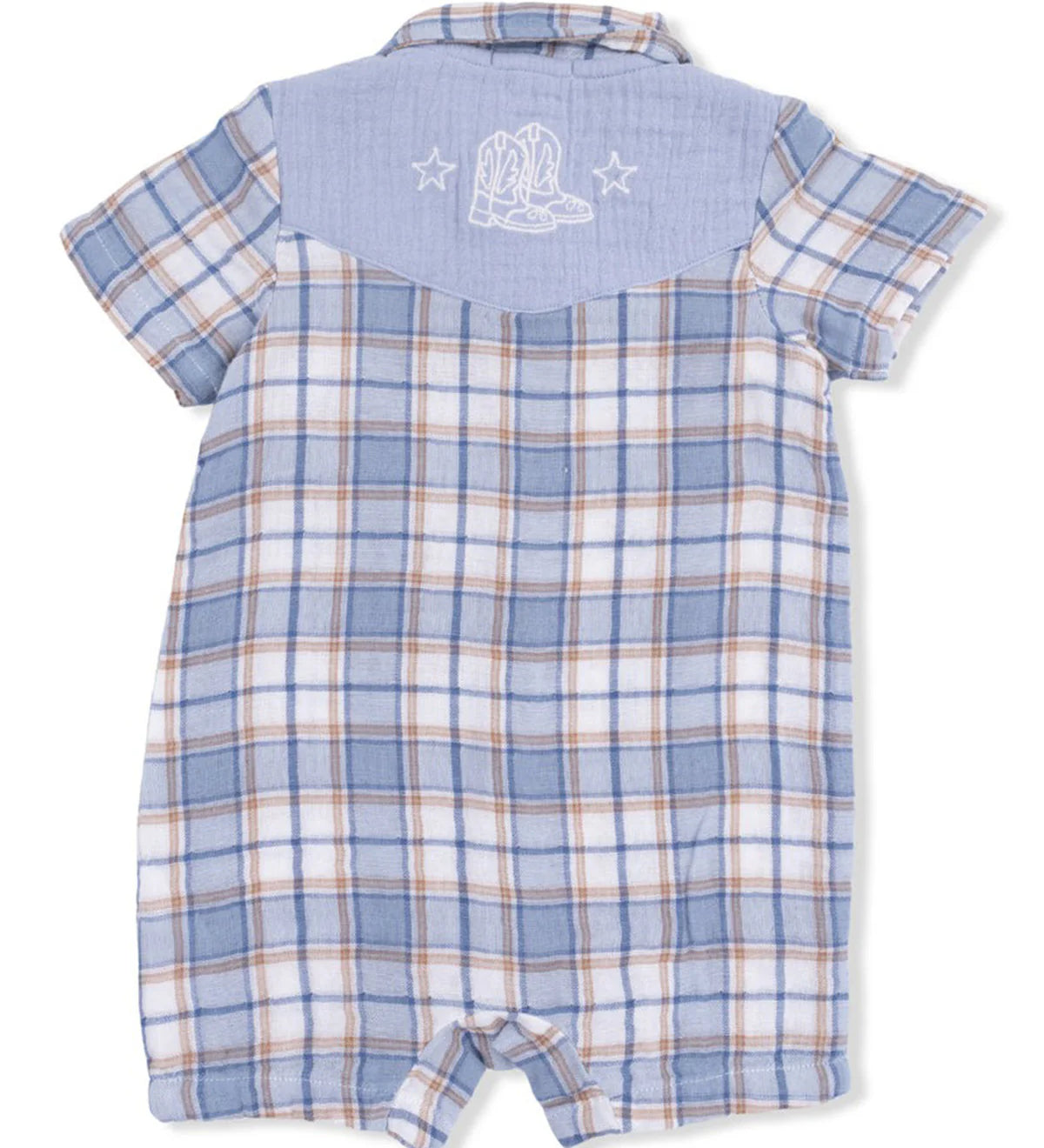 Angel Dear Western Pearl Snap Baby Boys Shortie Romper