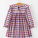 Rylee Faith Plaid Petals Collar Dress