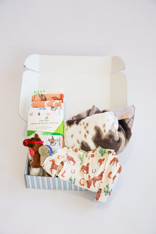 Gender Neutral Western Horse/ Cowboy Newborn Gift Box