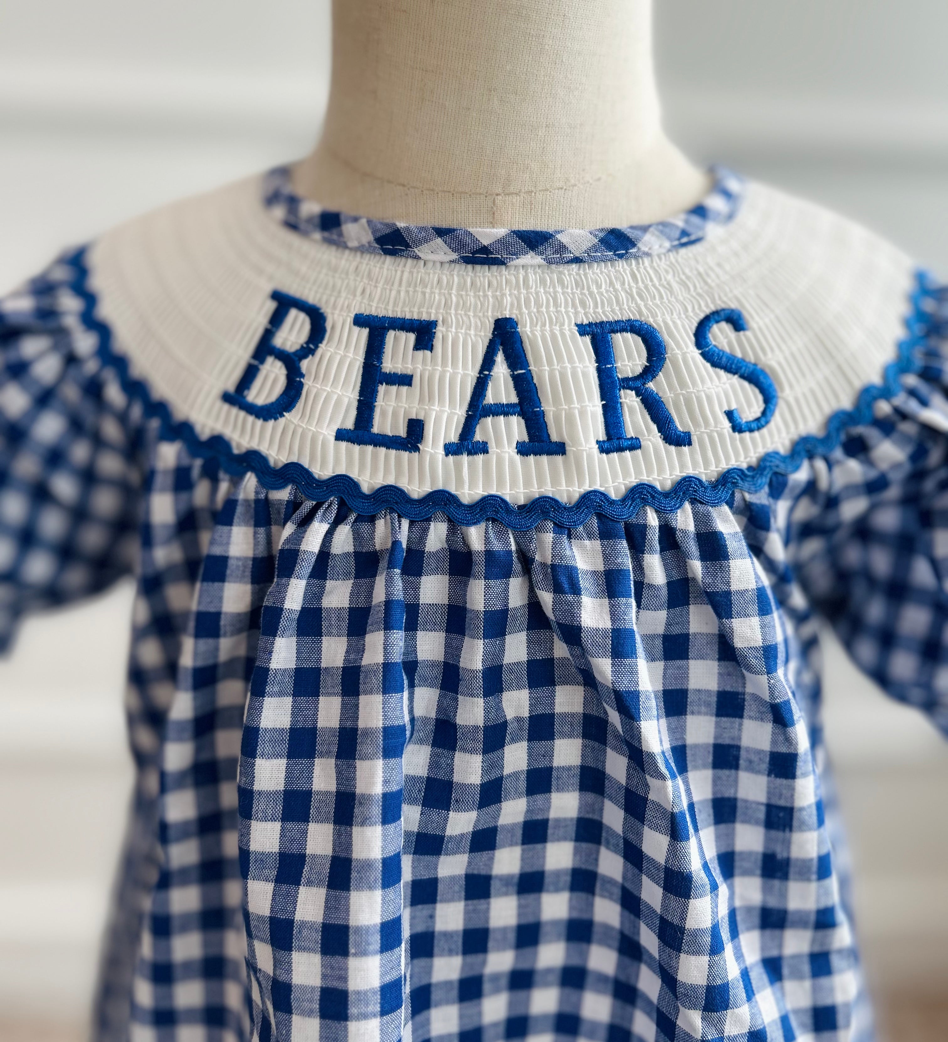 La Vernia Bears Smocked Girls Dress