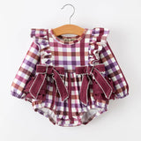 Rylee Faith Girls Plaid Bow Ruffle Bubble