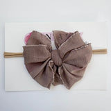 Mocha Skinny Mini Ruffled Headband