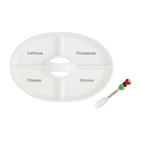 Mud Pie Sectioned Condiment Holder Platter