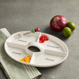 Mud Pie Sectioned Condiment Holder Platter