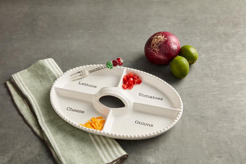 Mud Pie Sectioned Condiment Holder Platter