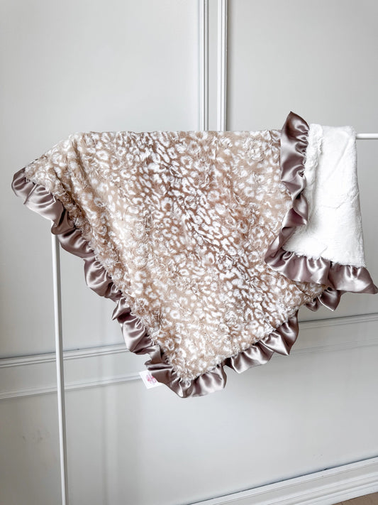 Lovely Leopard Neutral Luxe Baby Blanket