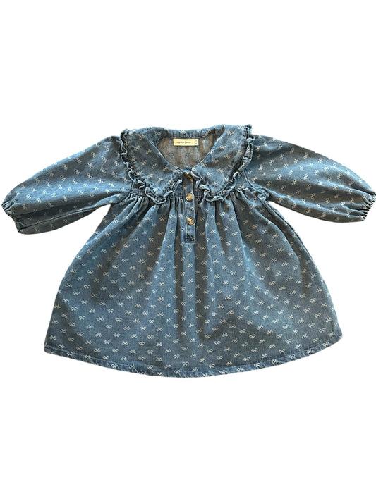 Denim Bow Girls Dress