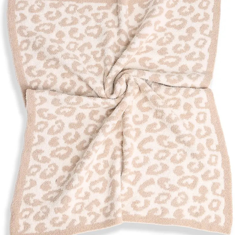 Barefoot Dreams Dupe Neutral Leopard Baby Blanket