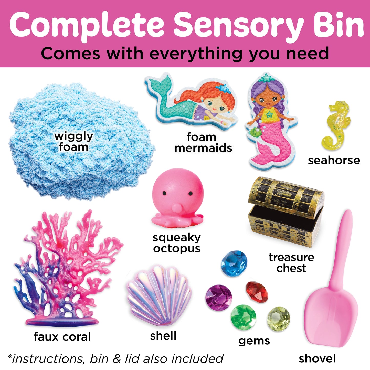 Sensory Bin Mermaid Activity Bin For Kids Toy Gift