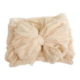 Sugar Cookie Ruffled Headband Bow