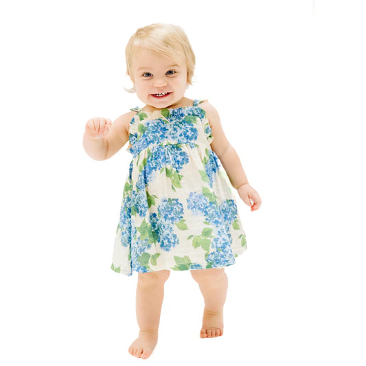 Angel Dear Girls Watercolor Hydrangeas Ruffle Sundress