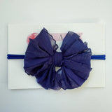 Navy Skinny Mini Ruffled Headband