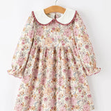 Rylee Faith Girls Floral Peter Pan Collar Dress