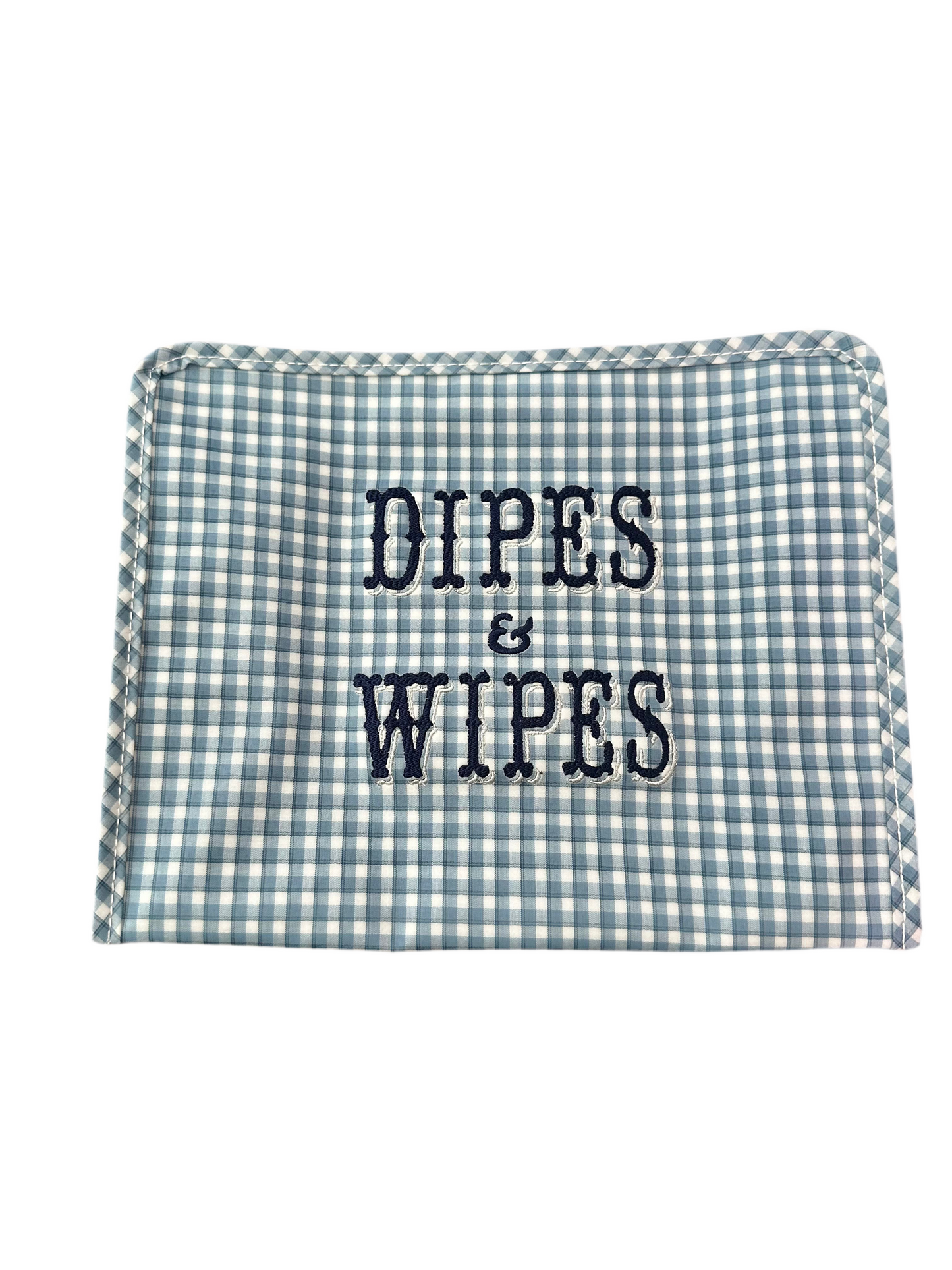 Dipes & Wipes Bag Embroidered TRVL Large Roadie Blue Rodeo Check!