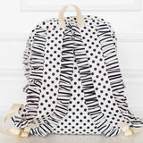 Hollis Polka Stripe Ruffled Nylon Backpack