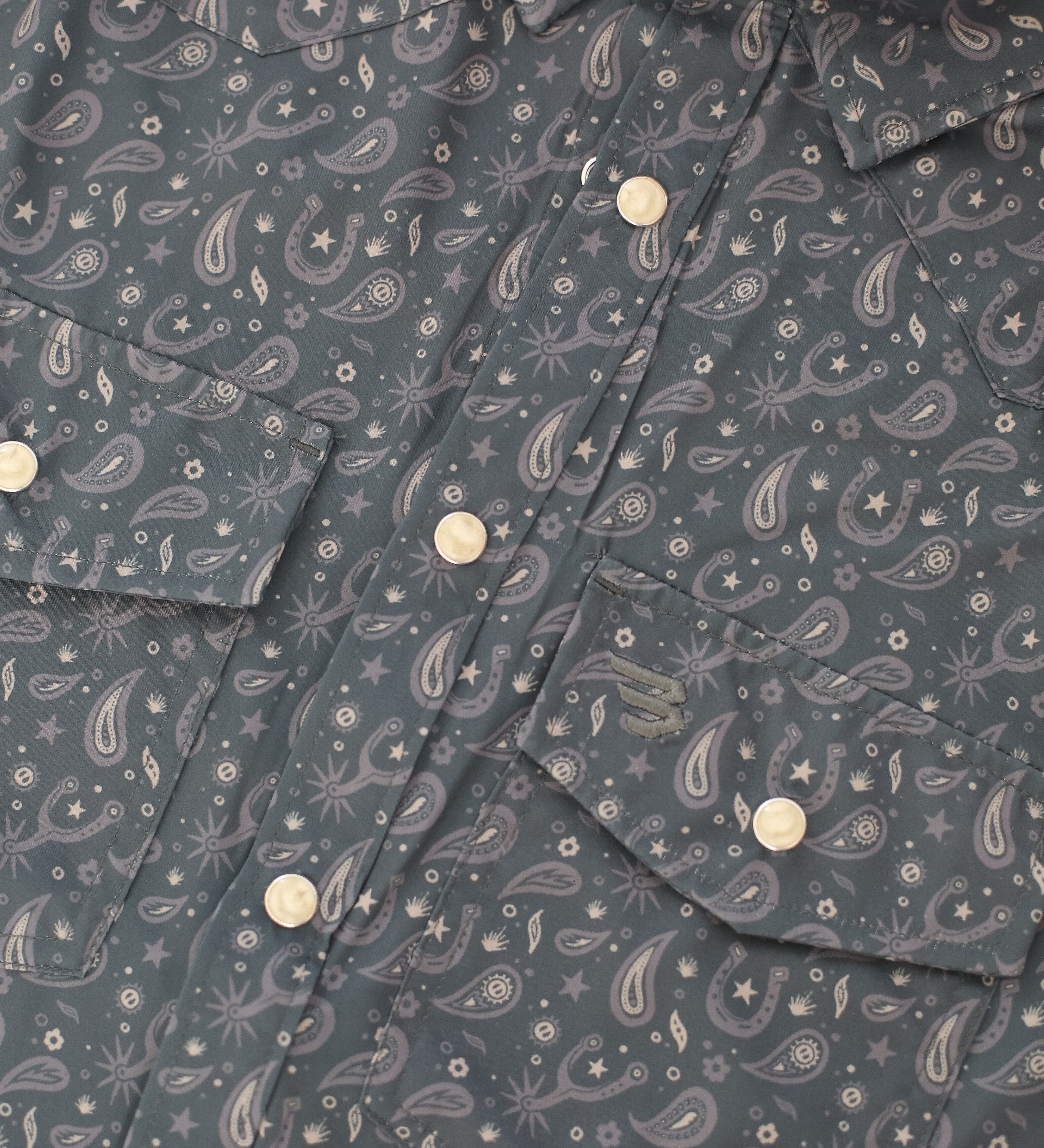 Burlebo Mens Paisley Spurs Performance Western Shirt