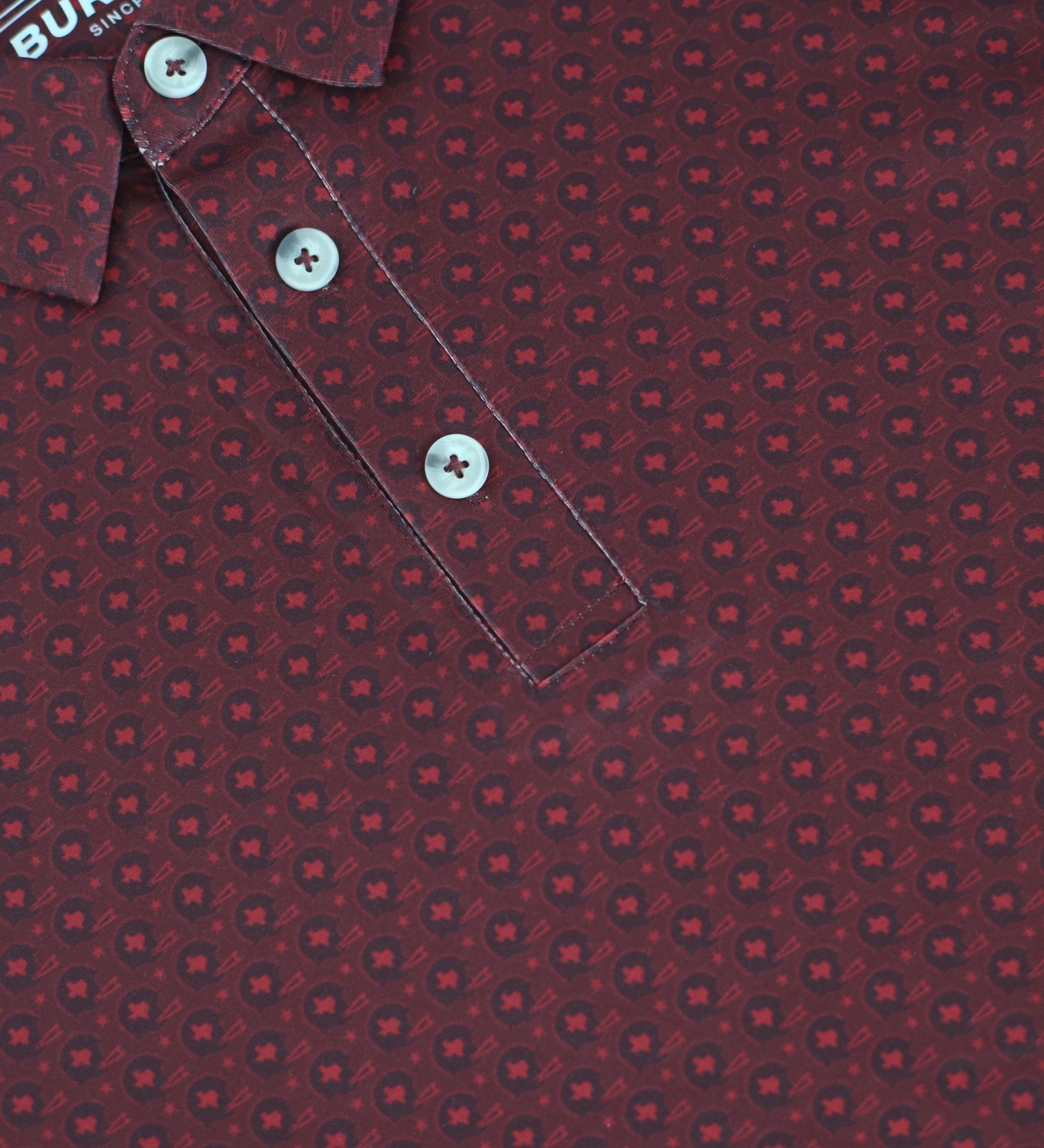 Burlebo Mens Maroon Performance Polo
