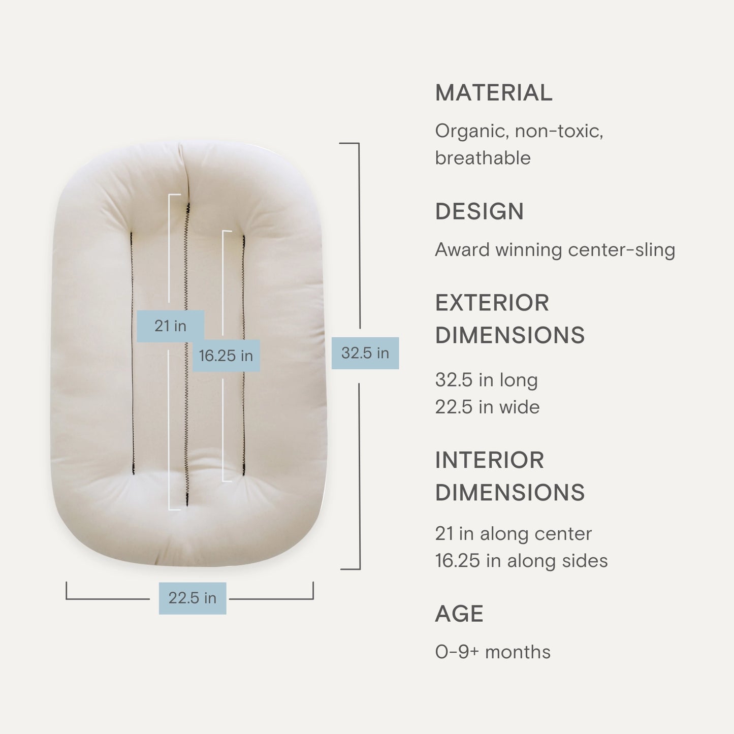 Snuggle Me Organic Baby Lounger- Gumdrop