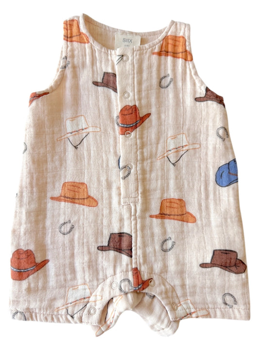 Western Boys Muslin Shortie Romper