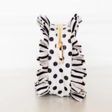 Hollis Polka Stripe Ruffled Nylon Medium Pouch