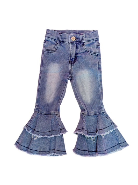 Double Bell Blue Jean Girls Bell Bottoms