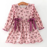 Rylee Faith Girls Purple Floral Dress