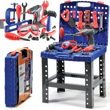76 Piece Kids Tool Bench Set Foldable Table Toy