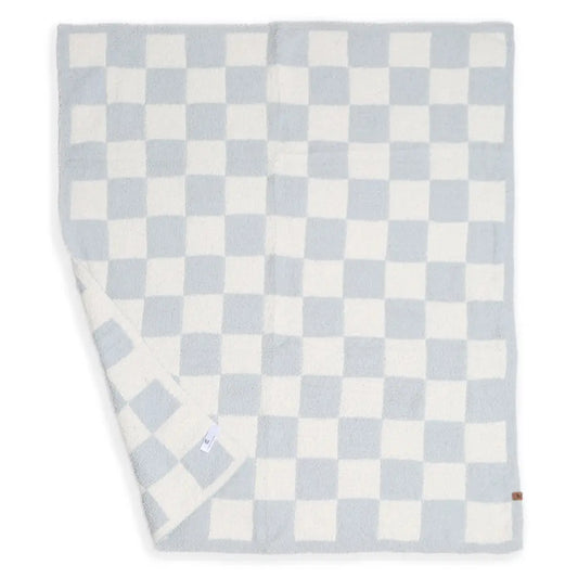 Barefoot Dreams Dupe Blue & White Luxe Cozy Baby Blanket