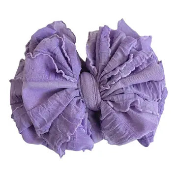 Orchid Ruffled Headband Bow