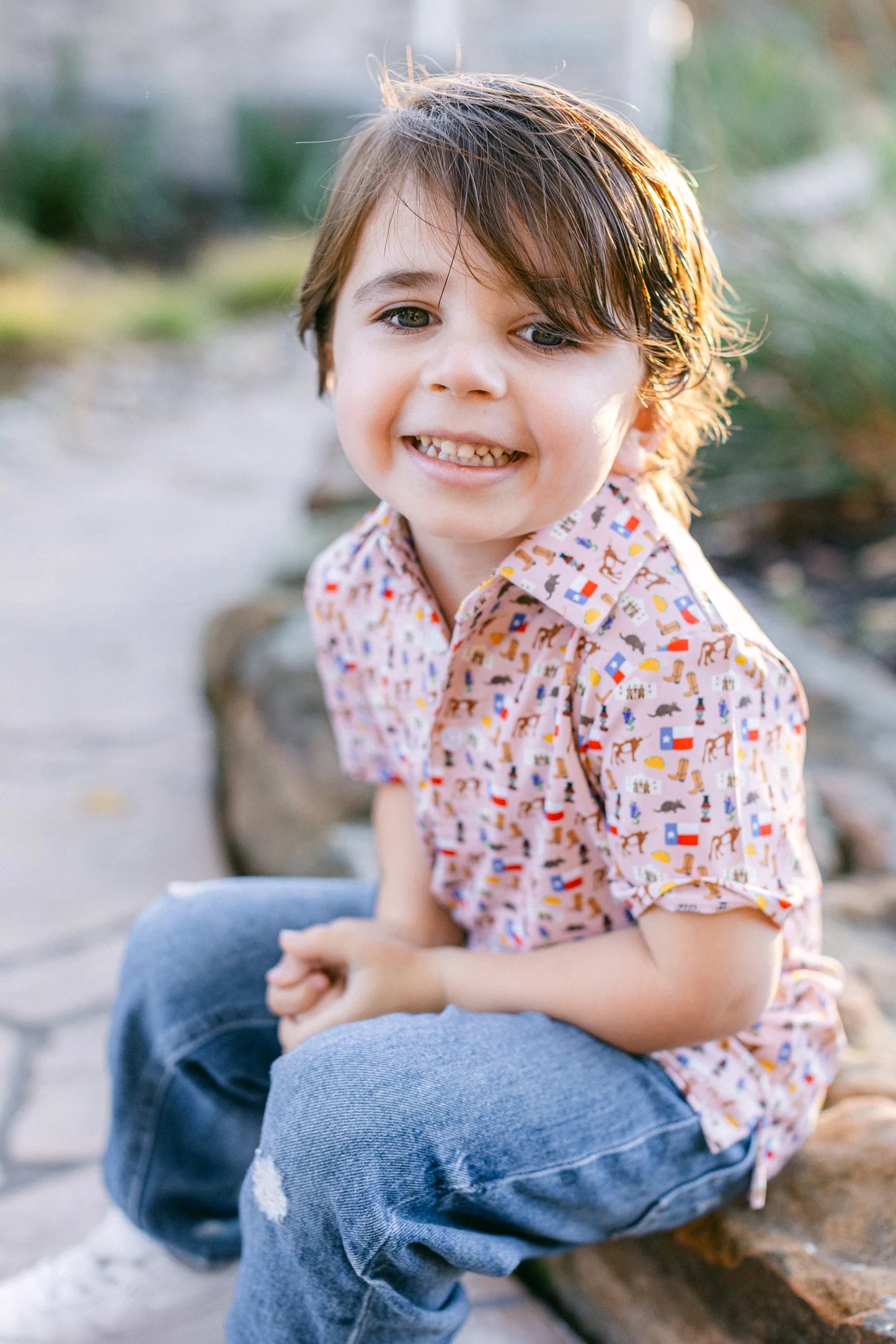 Poppy Kids Texas Forever Boys Polo Performance Shirt